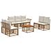 Set di divani da esterno 8 pcs Naturale e Bianco Crema - Foto miniatura 1