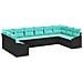 Set di divani con cuscino 10 pcs Nero polyrattan - Foto miniatura 1