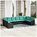 Set di divani con cuscino 10 pcs Nero polyrattan - Foto miniatura 2