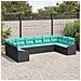 Set di divani con cuscino 10 pcs Nero polyrattan - Foto miniatura 3