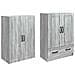 Set di armadi 2 pcs Sonoma grigio Legno ingegnerizzato - Foto miniatura 3