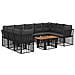 Set Divano da Giardino 10 pz Nero e Grigio scuro polyrattan - Foto miniatura 1