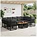 Set Divano da Giardino 10 pz Nero e Grigio scuro polyrattan - Foto miniatura 10