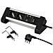 62092 Multipresa Da Scrivania 2 Posti Polivalenti (schuko + 10/16a), Con 2 Usb 2.4a, Con Supporti Per Fissaggio Alla Scrivania, Colore Nero / argento, Cavo 2 M - Spina 16a - Foto miniatura 1