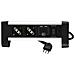 62092 Multipresa Da Scrivania 2 Posti Polivalenti (schuko + 10/16a), Con 2 Usb 2.4a, Con Supporti Per Fissaggio Alla Scrivania, Colore Nero / argento, Cavo 2 M - Spina 16a - Foto miniatura 2