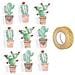 9 Adesivi 3d Cactus Messicano 4,5 Cm + Washi Tape Dorato 5 M - Foto miniatura 2