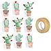 9 Adesivi 3d Cactus Messicano 4,5 Cm + Washi Tape Dorato 5 M - Foto miniatura 1