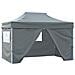 Gazebo Professionale Pieghevole 4 Pareti 3x4m Acciaio Antracite - Foto miniatura 1