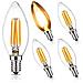 E14 Candela Lampadine Led Dimmerabili 4w 40w Equivalente Soft Bianco Caldo 2700k 400lm Piccolo Edison Vite Ses Lampadario Bulbi C35 Vintage Filament Energy Saving Candelabri Lampadina 5pack Da Brimax (c35 4w 5pack)  - Foto miniatura 1