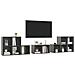 Set Mobili TV 8 pz Grigio Lucido in Legno Multistrato - Foto miniatura 5