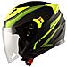 Jet Moto Casco Visiera Doppia Scooter Certificato Ece22-05 Nero Opaco Fluo Xl - Foto miniatura 8