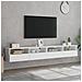 Mobili TV a Parete 2pz Bianchi 100x30x30 cm Legno Multistrato - Foto miniatura 3
