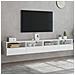 Mobili TV a Parete 2pz Bianchi 100x30x30 cm Legno Multistrato - Foto miniatura 1