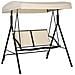 Dondolo A 2 Posti Da Giardino Con Tettuccio Regolabile, 140x118x162cm Beige - Foto miniatura 4