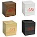 Orologio Sveglia Digitale Legno Display Led Data Cubo Orologio Da Tavolo Js-017 - Foto miniatura 1
