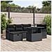 Set Divano Angolare per Giardino a 7 Pezzi con Cuscini Nero Polyrattan - Foto miniatura 2