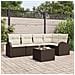 Set Divano da Giardino 5 Pezzi con Cuscini Grigio Polyrattan - Foto miniatura 2