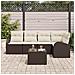 Set Divano da Giardino 5 Pezzi con Cuscini Grigio Polyrattan - Foto miniatura 3