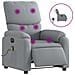 Poltrona Reclinabile Massaggio Elettrica Grigio Chiaro Tessuto - Foto miniatura 1