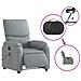 Poltrona Reclinabile Massaggio Elettrica Grigio Chiaro Tessuto - Foto miniatura 6