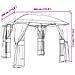 Gazebo con Tetto Doppio/Pareti Rete Tortora 2,94x2,94 m Acciaio - Foto miniatura 9