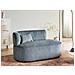 Chaise Longue Versione Sinistra Vanvey Velluto A Coste Blu - Foto miniatura 1