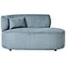 Chaise Longue Versione Sinistra Vanvey Velluto A Coste Blu - Foto miniatura 4