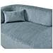 Chaise Longue Versione Sinistra Vanvey Velluto A Coste Blu - Foto miniatura 7