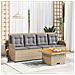 Set Divani da Giardino 3 pz con Cuscini in Polyrattan Beige - Foto miniatura 2