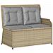 Set Divani da Giardino 3 pz con Cuscini in Polyrattan Beige - Foto miniatura 4
