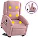 Poltrona Alzapersona Reclinabile Rosa in Velluto - Foto miniatura 1