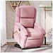Poltrona Alzapersona Reclinabile Rosa in Velluto - Foto miniatura 2