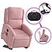 Poltrona Alzapersona Reclinabile Rosa in Velluto - Foto miniatura 5