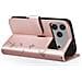 Custodia A Portafoglio Per Iphone 17 Pro Premium Design Fiori Farfalla, Rosa Champagne - Foto miniatura 2