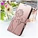Custodia A Portafoglio Per Iphone 17 Pro Premium Design Fiori Farfalla, Rosa Champagne - Foto miniatura 5
