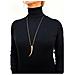 Collana Lunga Con Zanna Di Corno Dorato, 80 Cm - Foto miniatura 3