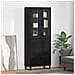 Credenza 2 pcs Rovere Nero Legno Stratificato e Vetro - Foto miniatura 2