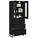 Credenza 2 pcs Rovere Nero Legno Stratificato e Vetro - Foto miniatura 3