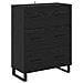 Credenza 2 pcs Rovere Nero Legno Stratificato e Vetro - Foto miniatura 6