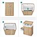 Cesto portabiancheria in bambù naturale a 3 scomparti da 150 litri con coperchio - Foto miniatura 8