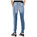 Pantaloni Lunghi In Denim Effetto Consumato E Strappato 10dbf0598 Donna - Foto miniatura 2