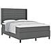 Letto a molle con materasso Grigio scuro 140 x 200 cm Tessuto - Foto miniatura 1