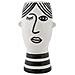 Vaso Face In Porcellana Bianca E Nera Con Profilo Scultoreo - Foto miniatura 1