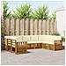 Set divani 9 pcs Naturale e Crema Legno di Acacia Massello - Foto miniatura 2