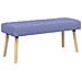 Panchina trapuntata a canale Blu jeans 110 x 40 x 46 cm Tessuto - Foto miniatura 1