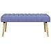 Panchina trapuntata a canale Blu jeans 110 x 40 x 46 cm Tessuto - Foto miniatura 3