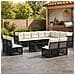 Set Divano da Giardino 13 pz Nero polyrattan - Foto miniatura 4