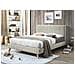 Letto Matrimoniale In Ciniglia Beige 160x200 Cm Talence - Foto miniatura 2