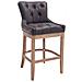 Sgabello Cucina Chesterfield in Legno Lakewood Antico-ChiaroI Sgabello Alto Vintage in Vera Pelle I Sgabello Bar Design in Legno H 74 CM Marrone - Foto miniatura 1