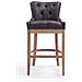 Sgabello Cucina Chesterfield in Legno Lakewood Antico-ChiaroI Sgabello Alto Vintage in Vera Pelle I Sgabello Bar Design in Legno H 74 CM Marrone - Foto miniatura 2